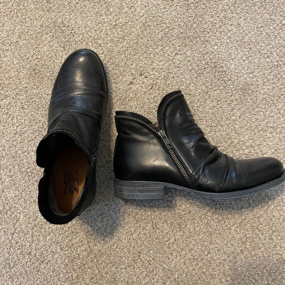 Miz Mooz black leather booties